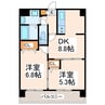 QREST熊大病院前 2DKの間取り