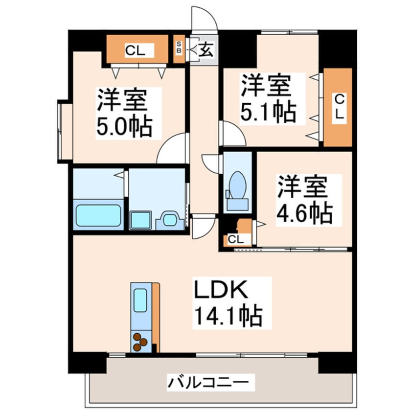 間取図 Lattice水前寺公園