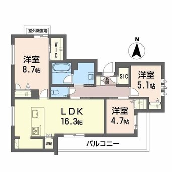 間取図 熊本市電Ｂ系統<熊本市交通局>/県立体育館前駅 徒歩10分 3階 建築中