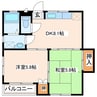 アメニティー水前寺 2DKの間取り