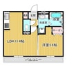 パークヴィラ下南部Ⅰ 1LDKの間取り