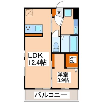 間取図 産交バス（熊本市）/鉄工団地通り 徒歩4分 3階 築4年