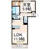 クレスト 1LDKの間取り