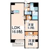 GLC新大江 2LDKの間取り