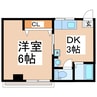 第35三共ハイツ 1DKの間取り