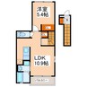 モバーレズ白山 1LDKの間取り