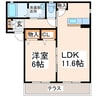 グランディール春日 1LDKの間取り
