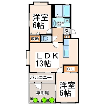 間取図 産交バス（熊本市）/熊工入口 徒歩5分 1階 築28年