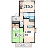 ディアス北門前 2LDKの間取り
