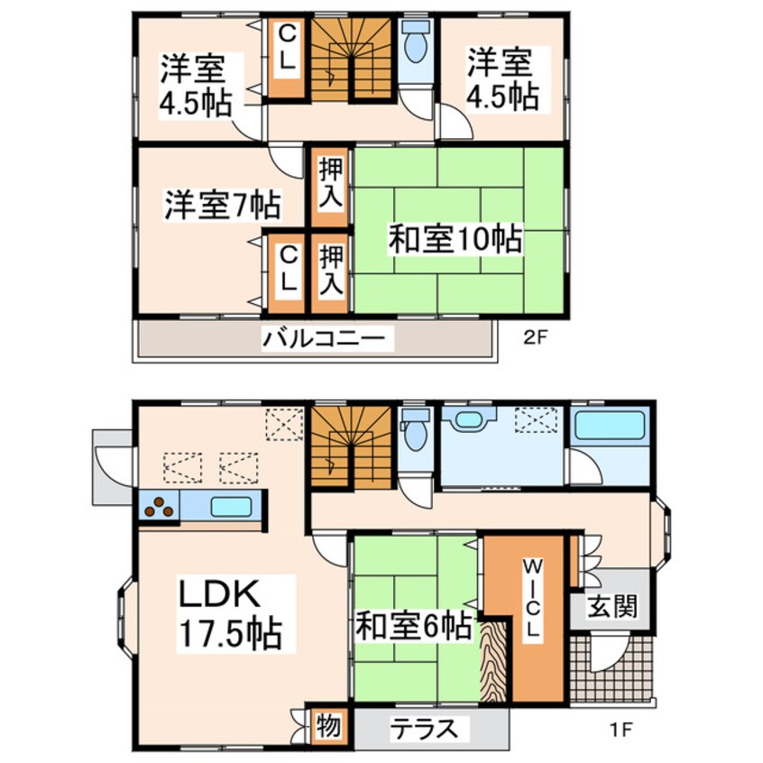 間取図 産交バス（熊本市）/帯山団地前 徒歩3分 1-2階 築27年