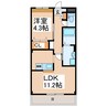グレーシア水前寺 1LDKの間取り
