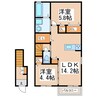 オリーブハイム 2LDKの間取り