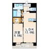 コンシェリア水前寺 1LDKの間取り