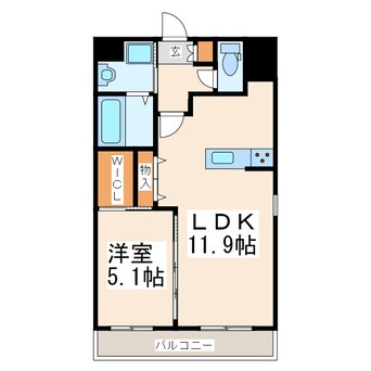 間取図 豊肥本線<阿蘇高原線>/水前寺駅 徒歩3分 5階 築4年