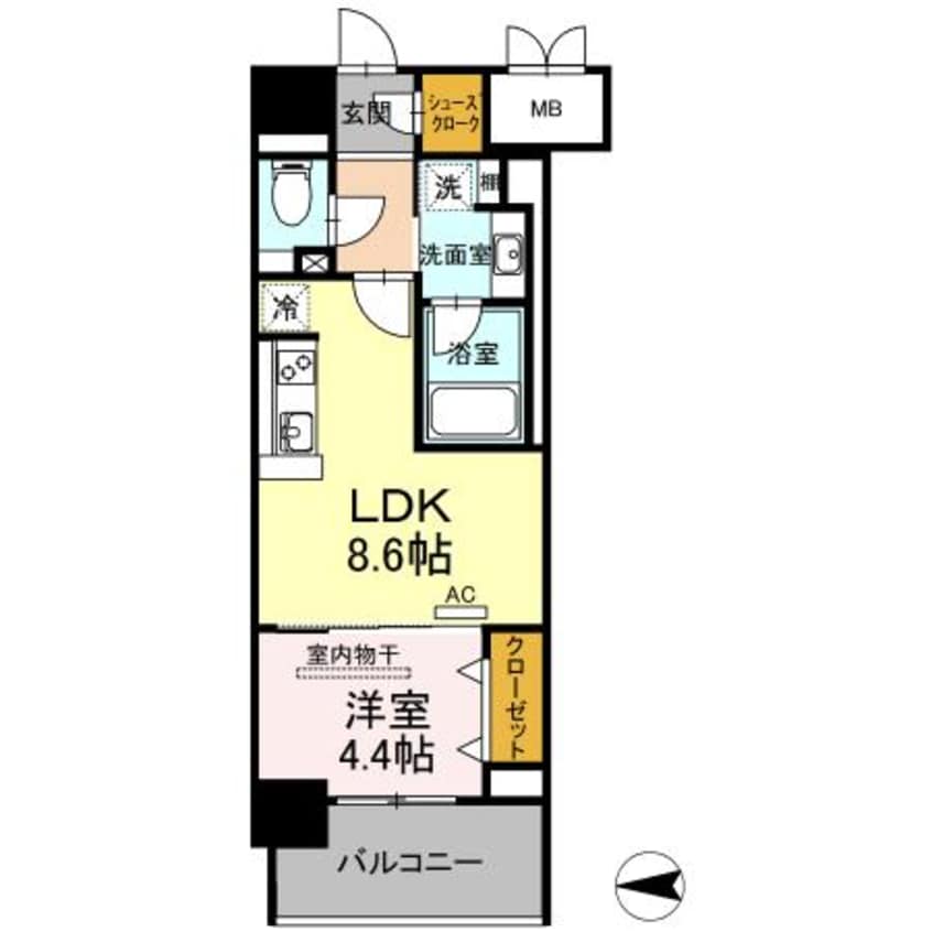 間取図 D‘プレイス九品寺