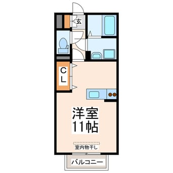 間取図 産交バス（熊本市）/東町 徒歩4分 2階 築18年