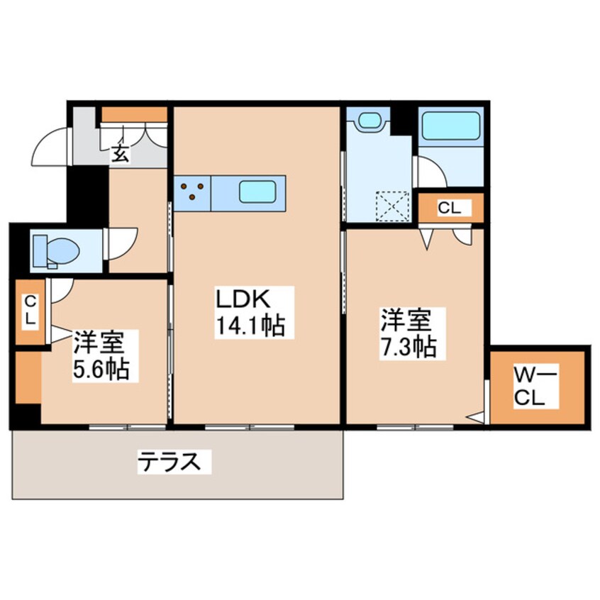 間取図 シャーメゾンローツェ国府