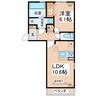 マーレK 1LDKの間取り