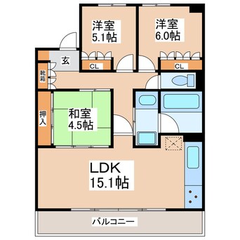 間取図 サーパス水前寺2