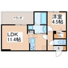 D-room新屋敷 1LDKの間取り