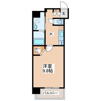 間取図 熊本市電Ａ系統<熊本市交通局>/九品寺交差点駅 徒歩10分 2階 築9年