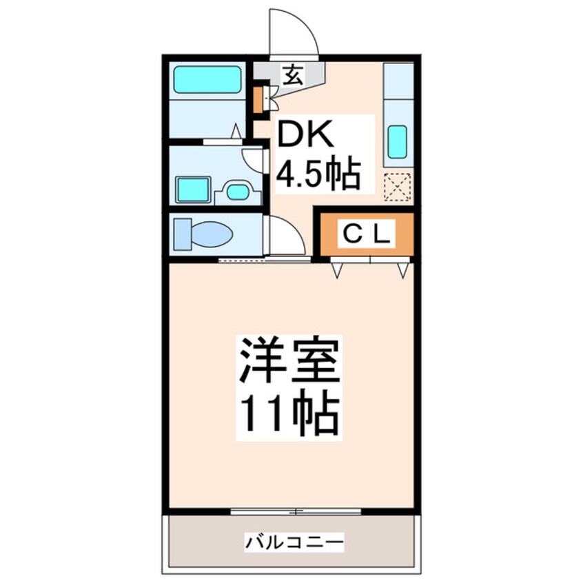 間取図 熊本市営バス/東京塚 徒歩2分 1階 築27年