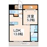 サムティ迎町 1LDKの間取り