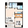 LIBTH白川公園 1LDKの間取り