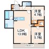 シャーメゾン　上水前寺 2LDKの間取り