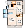 シャーメゾン　上水前寺 3LDKの間取り
