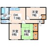 セントラルハイツアキモト 3DKの間取り