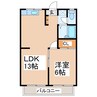 エステートピア園田 1LDKの間取り