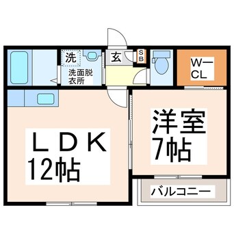 間取図 熊本市営バス/下江津 徒歩8分 2階 築19年