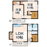 はぴふる長嶺 2LDKの間取り