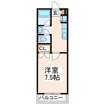間取図 熊本都市バス（熊本市）/小峯営業所 徒歩5分 5階 築27年