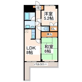 間取図 熊本市営バス/東野中学前 徒歩1分 4階 築30年