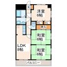 熊本市営バス/東野中学前 徒歩1分 4階 築31年 3LDKの間取り