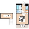 KUROKAMIⅡレジデンス 1Kの間取り