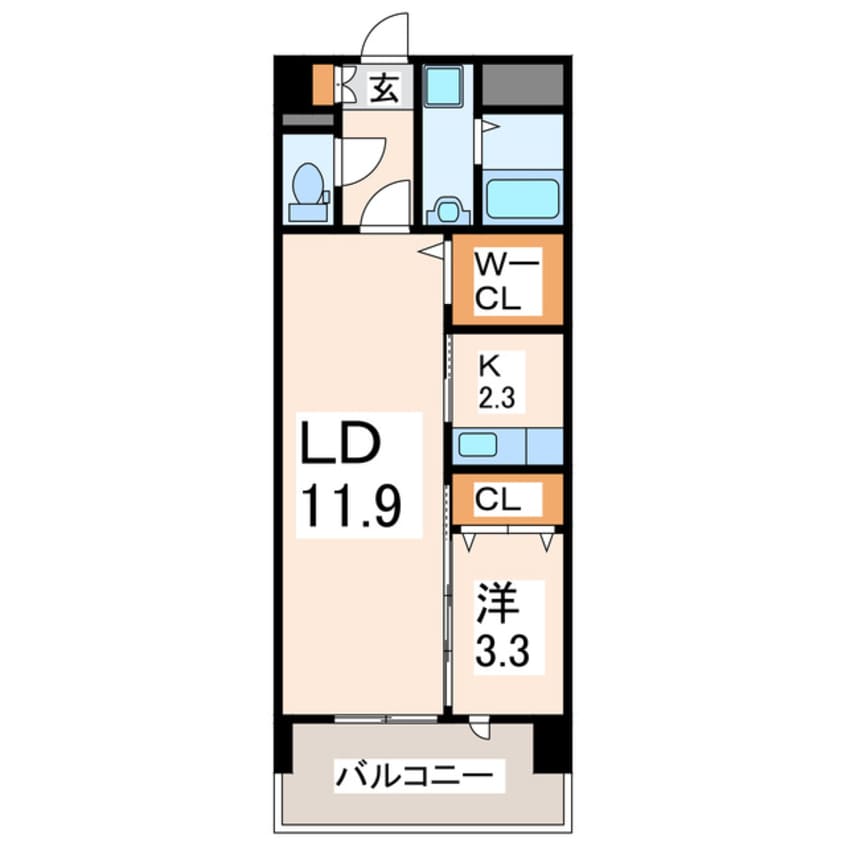 間取図 熊本都市バス（熊本市）/西小峯 徒歩1分 6階 築12年