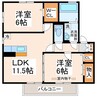 アプリコット.Ｆ　Ⅱ棟 2LDKの間取り