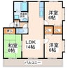 花の木二番館 3LDKの間取り