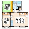コーポエンゼルB(池田) 2LDKの間取り
