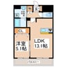 ＧＲＡＮＤＩＡ白川公園 1LDKの間取り