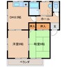 グリーンコーポ旭ヶ丘 2DKの間取り