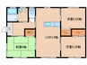 黒木貸家　（郡元） 3LDKの間取り