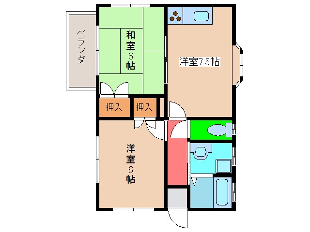 間取り図 コーポちらん