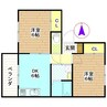 ディアコート花繰 2DKの間取り