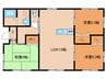 旭ヶ丘ナガタ 3LDKの間取り