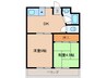 コーポ森山１号棟 2DKの間取り
