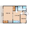 リバーサイドコーポ 2LDKの間取り